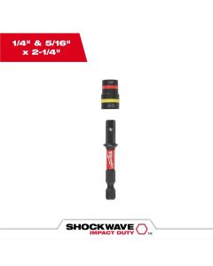 MLW49-66-4742 image(0) - Milwaukee Tool SHOCKWAVE Impact Duty 1/4 Inch and 5/16 Inch x 2-1/4 Inch QUIK-CLEAR 2-in-1 Magnetic Nut Driver Bulk 25