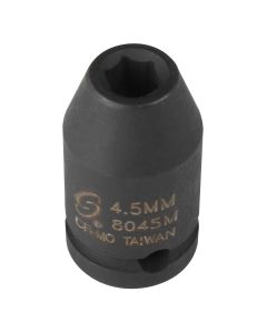 SUN8045M image(0) - Sunex SOCKET IMPACT 4.5MM 1/4IN. DRIVE STD 6 POINT
