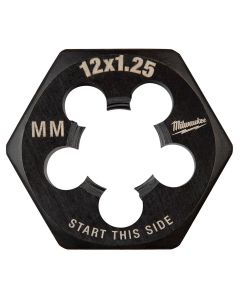 MLW49-57-5361 image(3) - Milwaukee Tool M12-1.25 mm 1-Inch Hex Threading Die