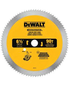 DWTDW9153 image(0) - DEWALT 6-1/2-Inch Circular Saw Blade For Paneling/Vinyl, 90-Tooth