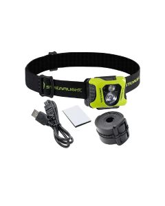 STL61436 image(0) - Streamlight Enduro Pro USB Rechargeable 200-Lumen Headlamp - Dual Spot and Flood Beam, Includes USB Cable, Elastic Head Strap, Rubber Hard Hat Strap, and 3M Dual Lock - Yellow