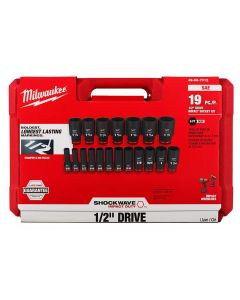 MLW49-66-7012 image(8) - Milwaukee Tool 19PC SHOCKWAVE Impact Duty 1/2" Drive SAE Deep 6 Point Socket Set