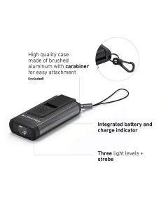 LED502580 image(1) - LEDLENSER INC Lenlenser K6R Rechargeable Safety Keychain Light, Gray