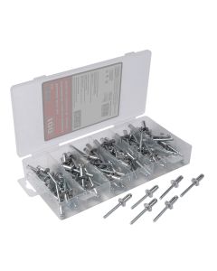 TIT85529 image(0) - Titan 100 Piece 1/4 in x 1/2 in Aluminum/Steel Rivet Set