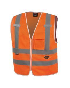 Pioneer Mesh 8-Pocket Safety Vest  - Color:  Hi-Vis Orange  - Size: 3XL