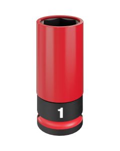 MLW49-66-7814 image(0) - Milwaukee Tool SHOCKWAVE Impact Duty 1/2 Drive 1" SAE Lug Nut Wheel Socket