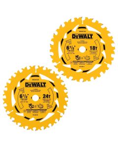 DWTDWA2612CMB image(0) - DEWALT 6-1/2 in. 18T and 24T Circular Saw Blade 2-Pack