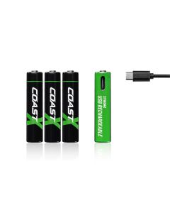 COS31008 image(2) - COAST Products Zithion-X AAA Rechargeable Lithium-Ion Batteries with USB-C Port (1.5V, 750mAh, 4-Pack)
