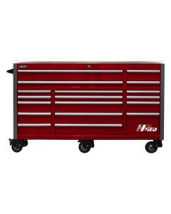 HOMHX04072173 image(0) - Homak Manufacturing 72 in. HXL 17-Drawer Roller Cabinet - Red