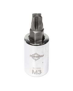 MAY16384 image(1) - Mayhew Mayhew No. 3 Mortorq&reg; Short Insert Socket Bit, 3/8-Inch Drive