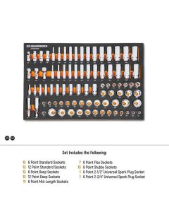 KDTGWMSSKT38SAE image(2) - GearWrench 85 Piece 3/8" Drive Master SAE Socket Set in Foam Storage Tray