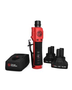 CPT8941283230 image(1) - Chicago Pneumatic CP8323KNA - Kit - Cordless Tire Buffer, 7/16 Inch Hex Quick Change, 2-Speed, 14.4 V / 2.0 Ah, Li-ION, 2 Batteries and Charger, 200 W - 1200 / 2500 RPM