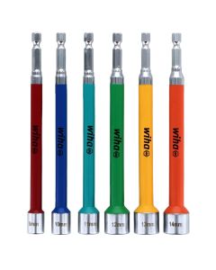 WIH70487 image(0) - Wiha Tools 6 Pc Metric Color Coded Magnetic Nut Setter Set