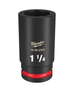MLW49-66-6343 image(1) - Milwaukee Tool SHOCKWAVE Impact Duty  3/4"Drive 1-1/4" Deep 6 Point Socket