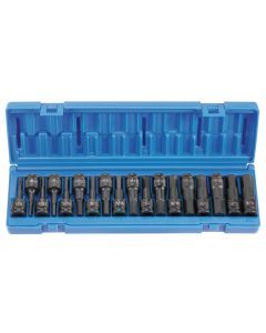 GRE1598HC image(1) - Grey Pneumatic 1/2" Drive 18 Piece Combo Hex Driver SAE/Metric Set
