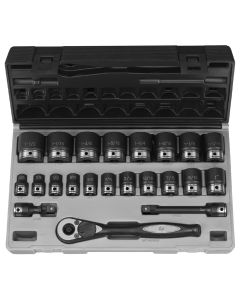 GRE82622 image(0) - Grey Pneumatic 1/2" Drive 22 Piece Fractional Duo-Socket Set - 6 Point
