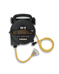 FRG2035 image(0) - Firman 30 Feet Retractable Extension Cord Reel with 4 Outlets 5-15P Plug to Four 5-20R Receptacles