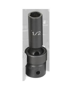 GRE2016UD image(0) - Grey Pneumatic 1/2" Drive x 1/2" Deep Universal Socket 6 Point - Black