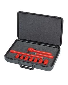 KNP989911S4 image(1) - KNIPEX 10PC-1,000V INSLTD SOCKET SET 3/8IN DR METRIC