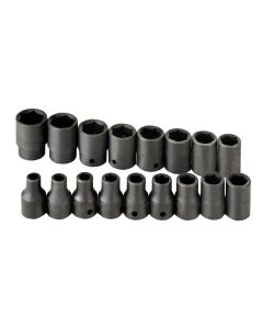SKT4036 image(0) - S K Hand Tools SOCKET SET IMPACT 1/2IN. DRIVE 17PC MET STD 6 PT