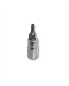 VIMPFS4TR8 image(1) - VIM Tools TR8 Tamper Proof TORX Gun Metal Gray Bit, Satin Chrome 1/4 Inch Square Drive Bit Holder