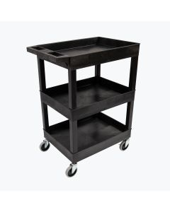 LUXSEC111-B image(0) - Luxor 24 x 18 Plastic Utility Three shelf Tub Cart