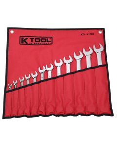 KTI41301 image(1) - K Tool International Wrench Set Combination 12 Piece Hi Polish