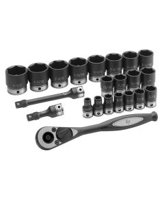 GRE82622 image(0) - Grey Pneumatic 1/2" Drive 22 Piece Fractional Duo-Socket Set - 6 Point