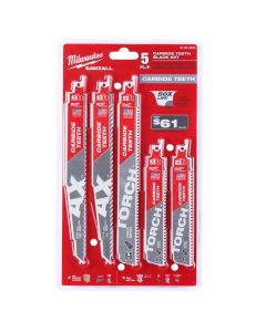 MLW49-22-5505 image(1) - Milwaukee Tool SAWZALL Carbide Demolition Wood and Metal Cutting Reciprocating Saw Blade Set (5-Piece)