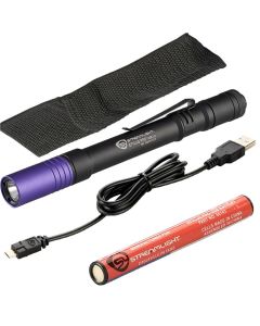 STL66149 image(0) - Streamlight Stylus Pro USB UV 400 Nanometer Ultraviolt LED Penlight with USB Charge Cord - Black