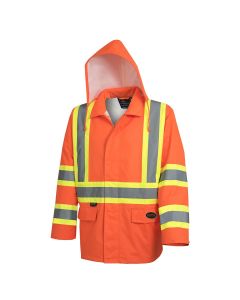 SRWV1081350U-4XL image(0) - Pioneer Pioneer - Hi-Vis Safety Rainwear Jacket - Orange - Size 4XL