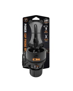 ToughTested Power Cup Commuter adjustable cupholder mount with Dual USB ports & 24v socket and Claw Smartphone grip