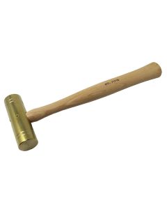 KTI71715 image(0) - K Tool International Brass Hammer 24 oz. with Wooden Hickory Handle
