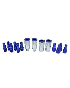 MILS-314TKIT image(0) - Milton Industries 14 pc. ColorFit Set, T-style Blue, 1/4"