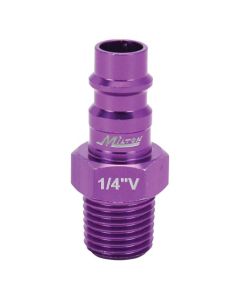 MIL760VC-20 image(0) - Milton Industries ColorFit HighFlowPRO Plugs, V-style Purple, 1/4" NPT Male - 1 Count