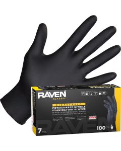 SAS66520 image(0) - SAS Safety Raven Powder-Free Exam Grade Nitrile Disposable Gloves - 7 Mil - 100PK - 2X-Large