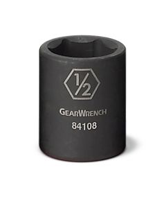 KDT84108 image(0) - GearWrench 1/4 Inch Drive 6 Point Standard Impact SAE Socket 1/2 Inch