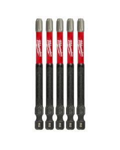 Milwaukee Tool #3 Phillips SHOCKWAVE Impact 3-1/2" Power Bits (5 pk)