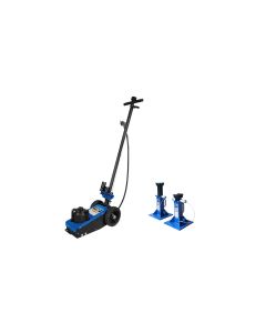 K Tool International Truck Jack 22 Ton Air/Hydraulic AND Jack Stands 22 Ton Heavy Duty