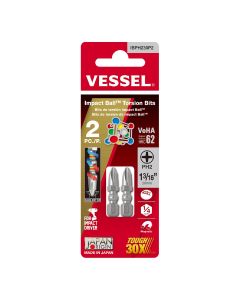 VESIBPH230P2 image(0) - Vessel Tools Impact Ball Torsion Bits PH2X30 2PC (Carded)