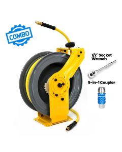 BLBOSRHD38100-AIO image(0) - BluBird OilShield Heavy - Duty Air Hose Reel All - In - One 3/8 x 100
