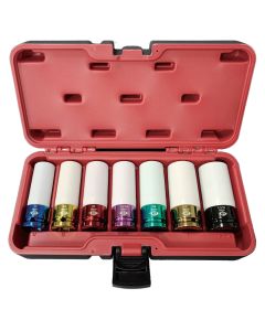 INT58007 image(0) - AFF - Mag Wheel Protective Deep Impact Socket Set - 1/2" Drive - 7 Pc - 17mm,19mm (3/4"),21mm,13/16",22mm (7/8"),1",1-1/16"