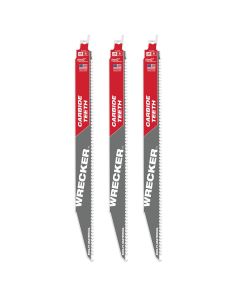 MLW48-00-5343 image(1) - Milwaukee Tool 12" 6 TPI THE WRECKER with Carbide Teeth SAWZALL Blade 3PK