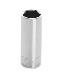 WLMW38417 image(0) - Wilmar Corp. / Performance Tool 3/8'' Dr 6pt Deep Socket 17mm