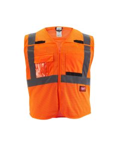 MLW48-73-5125 image(1) - Milwaukee Tool Class 2 Breakaway High Visibility Orange Mesh Safety Vest - S/M