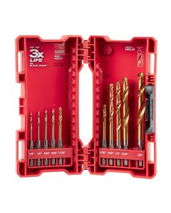 MLW48-89-4633 image(1) - Milwaukee Tool SHOCKWAVE Impact Duty RED HELIX Titanium Drill Bit Set &hyphen; 10PC
