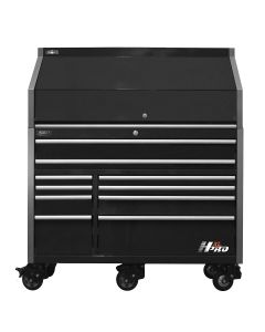 Homak Manufacturing HXL Pro Series 30" Deep 18-Drawer Roller Cabinet and Top Hutch Combo -Black