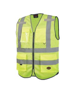 SRWV1024860U-S image(0) - Pioneer Pioneer - Mesh 9-Pocket Safety Vest - Hi-Vis Yellow/Green - Size Small
