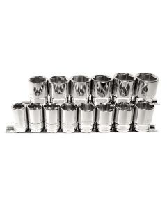 KTI28100 image(0) - K Tool International Socket Set 14 Piece 1/2 Inch Drive Metric