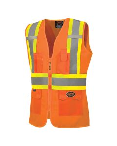 SRWV1021850U-M image(0) - Pioneer Women's Custom Fit Hi-Vis Mesh Back Safety Vest  - Color:  Hi-Vis Orange  - Size: M